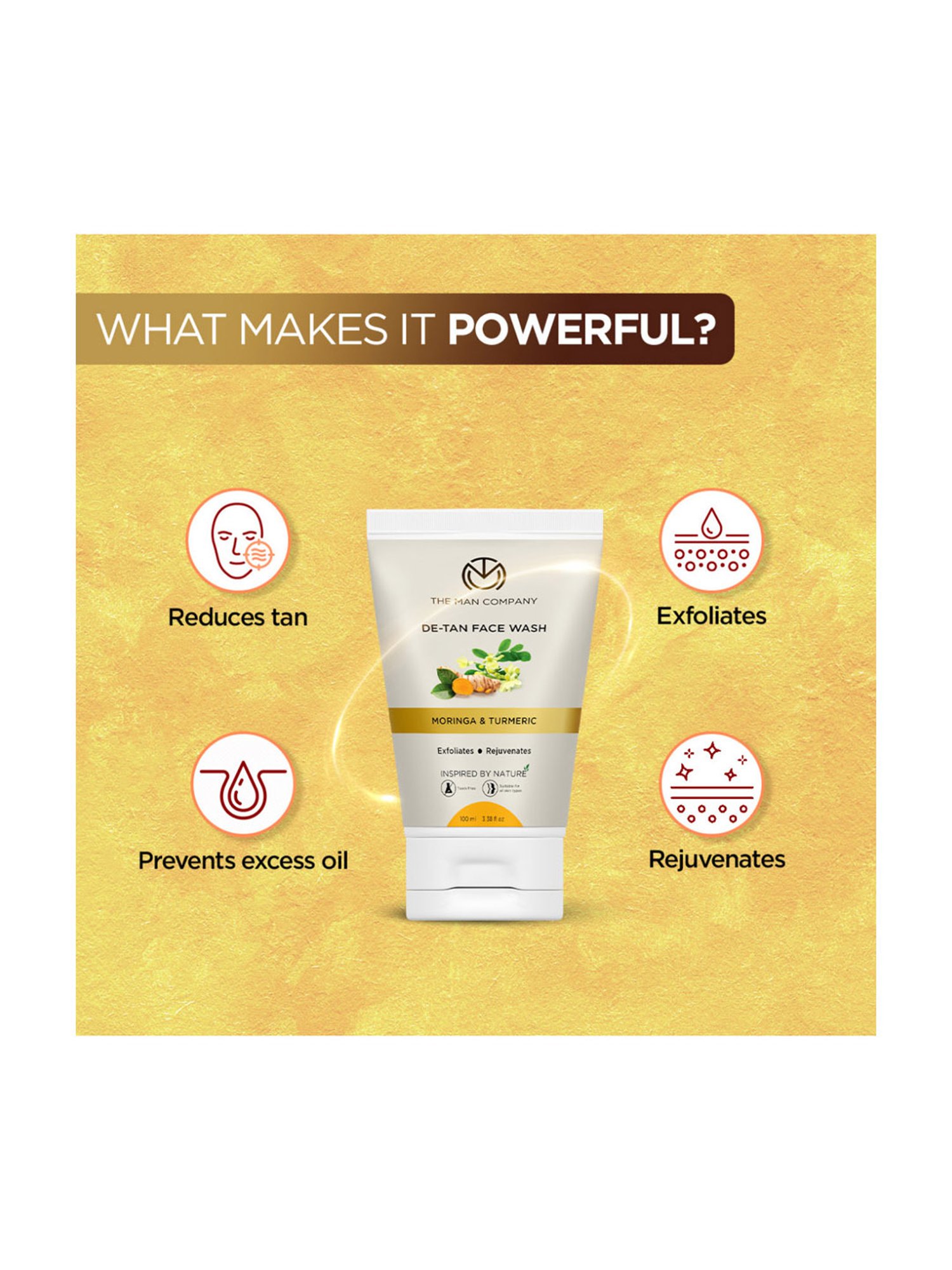 Mancode Detoxifying De Tan, Vitamin C & Acne Control Tea Tree Foaming Facewash (Pack of 3)