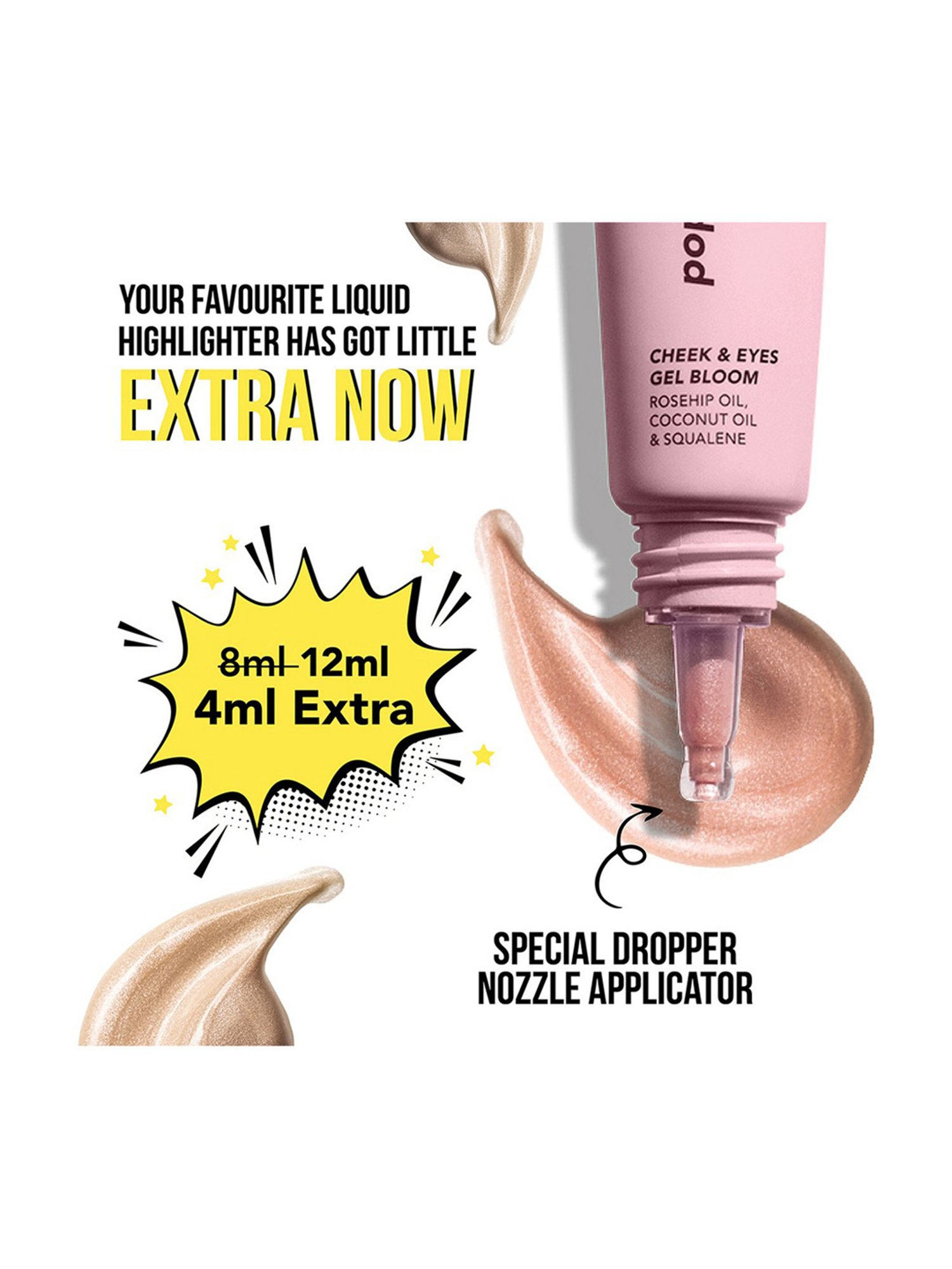 Blue Heaven Pop & Glow Cheek & Eyes Gel Bloom Highlighter Silver Pink - 12 ml