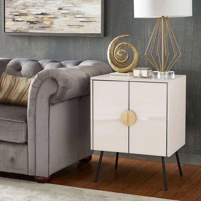Magnus 2 Door Glass Accent Cabinet White - Inspire Q