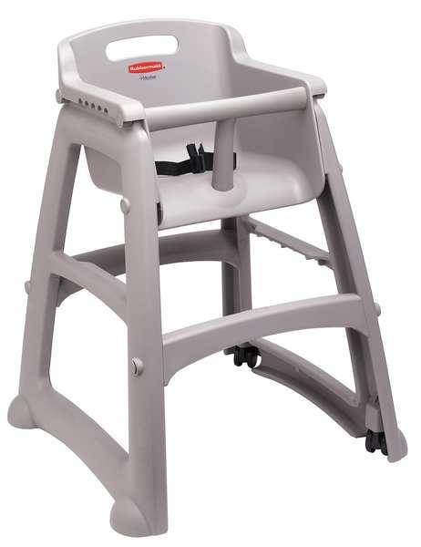 RUBBERMAID FG780508PLAT Youth High Chair,Platinum,Include Wheels