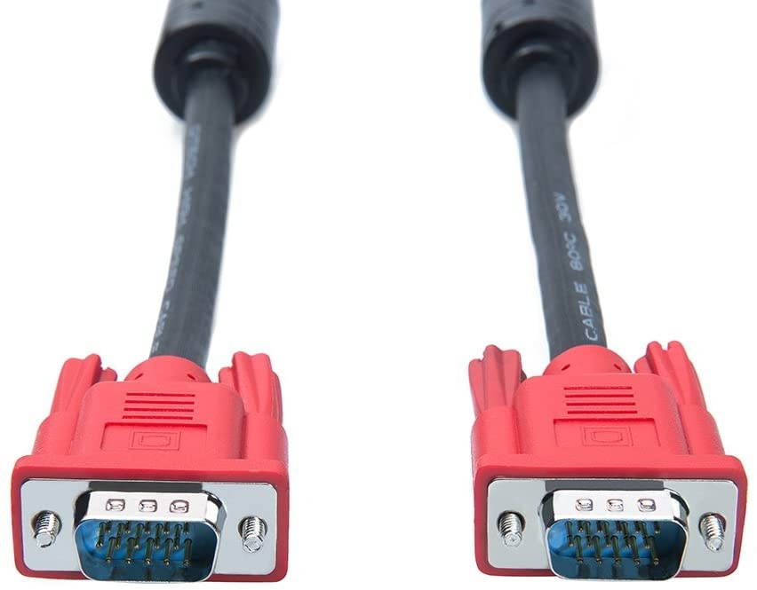 DTECH 25ft VGA Cable Male to Male Connector with Dual Ferrite Cores 15 Pin SVGA Cord for Computer Monitor Laptop Projector (25 Feet Black)