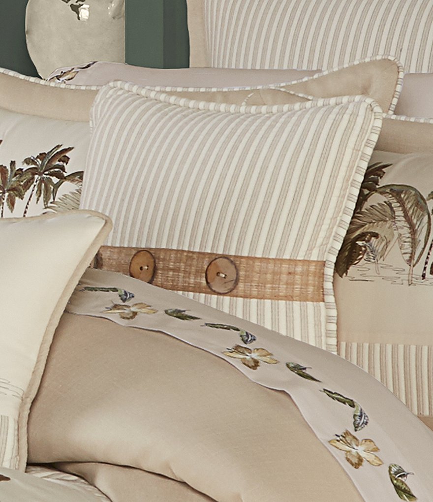 J. Queen New York Palm Beach Striped Square Pillow