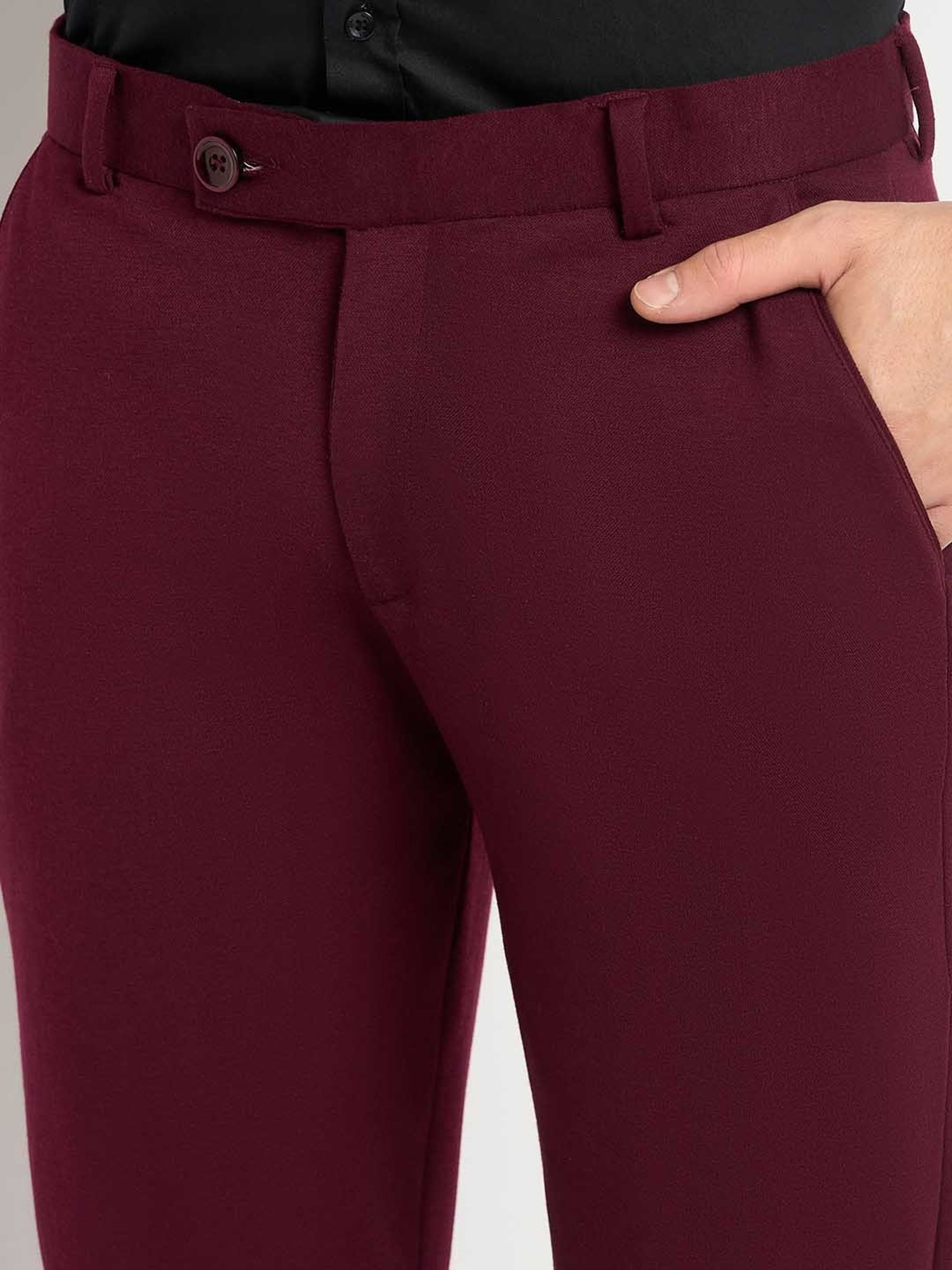 Club York Maroon Regular Fit Two Piece Suit