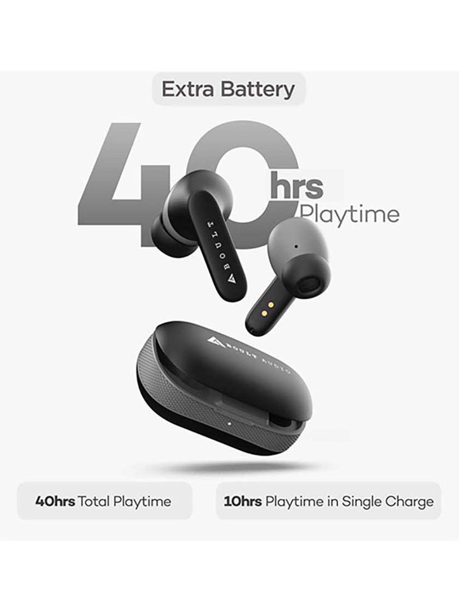 Boult Audio AirBass Y1 True Wireless Bluetooth Earbuds with Mic (Black)