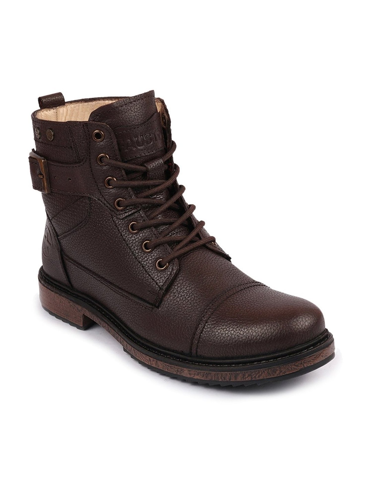 Fausto Men's Brown Biker Boots