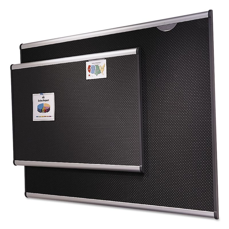 Quartet Embossed Bulletin Board Hi-Density Foam 72 x 48 Black Aluminum Frame B347A