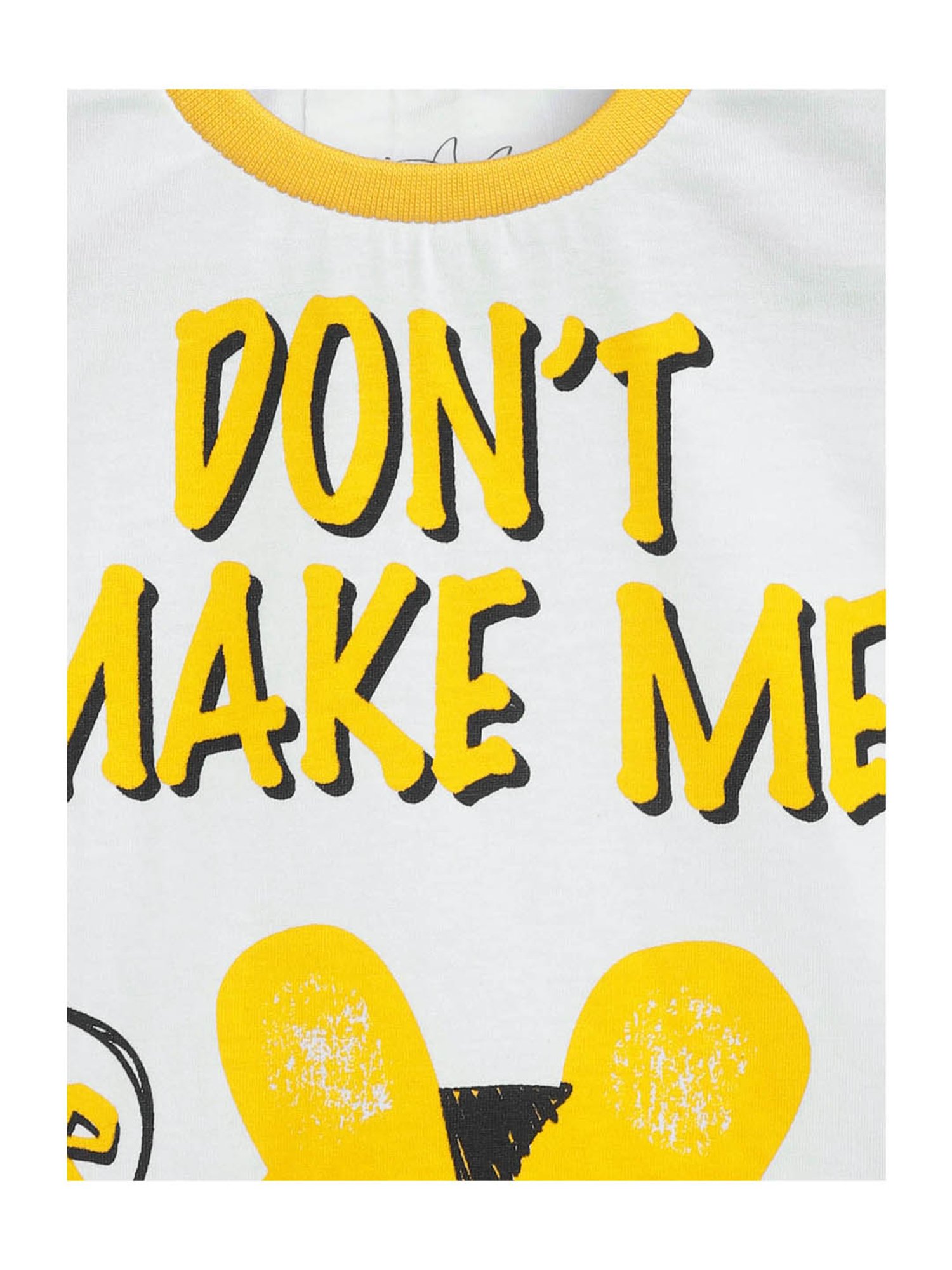 Lazy Shark Kids White & Yellow Printed  T-Shirt with  Shorts