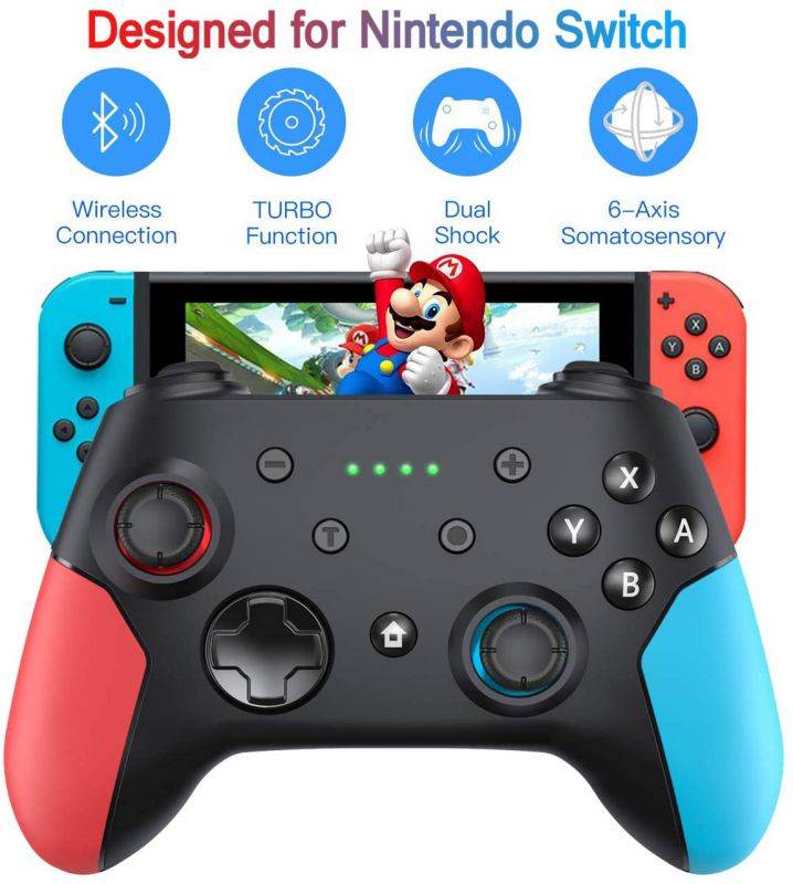 Wireless Switch Pro Controller for Switch/Lite, Controllers Rechargeable Gamepad Joypad Remote Joystick for Switch Console,Adjustable Turbo Function, Dual Vibration, and Gyro 6-Axis
