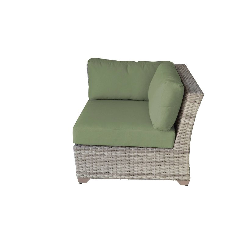 Nolin 7pc Sectional Weathered Brown Frame Sunbrella Spectrum Denim Fabric - La-Z-Boy