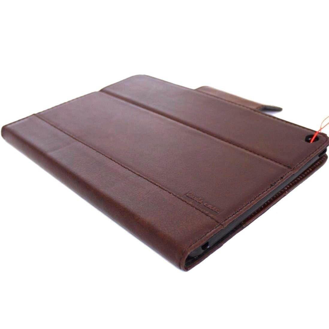 Genuine full Leather Handmade Case for Apple Ipad Air 2 magnet Cover Stand Luxury Credit Cards Slots slim brown A1566 A1567 DavisCase