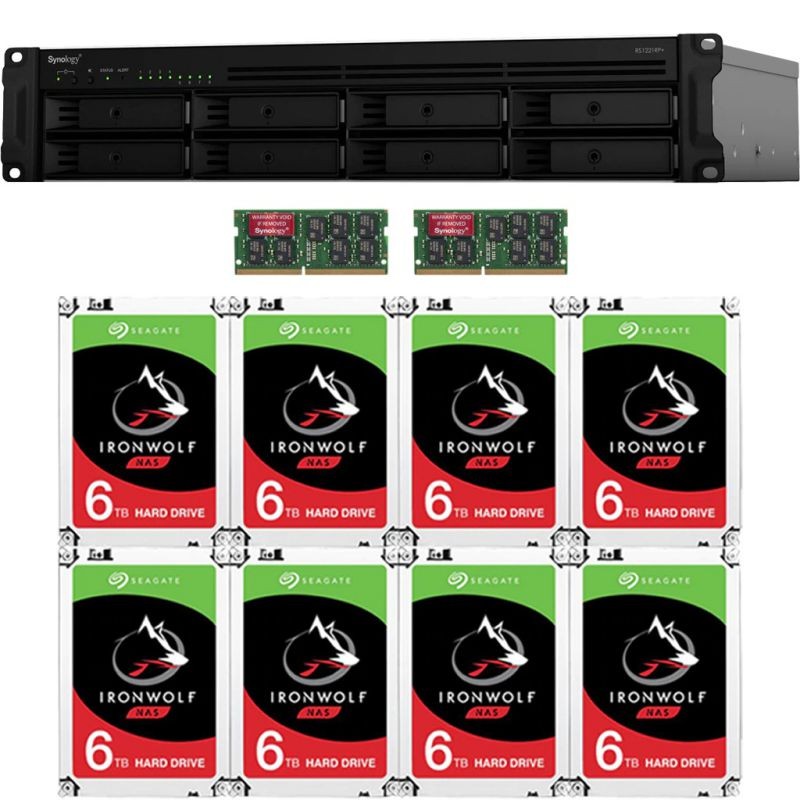 Synology RS1221RP+ RackStation with 32GB RAM and 32TB (8 x 4TB) of Seagate Ironwolf NAS Drives Fully Assembled and Tested By CustomTechSales