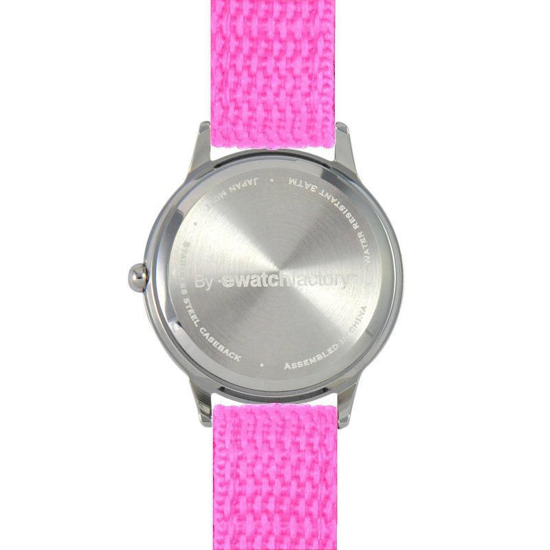 Disney Girls' Red Balloon Stainless Steel Time Teacher Watch - Pink