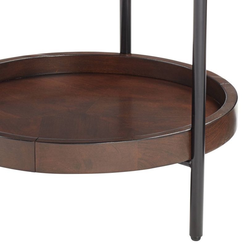 55 Downing Street Taos Round Walnut Accent Table