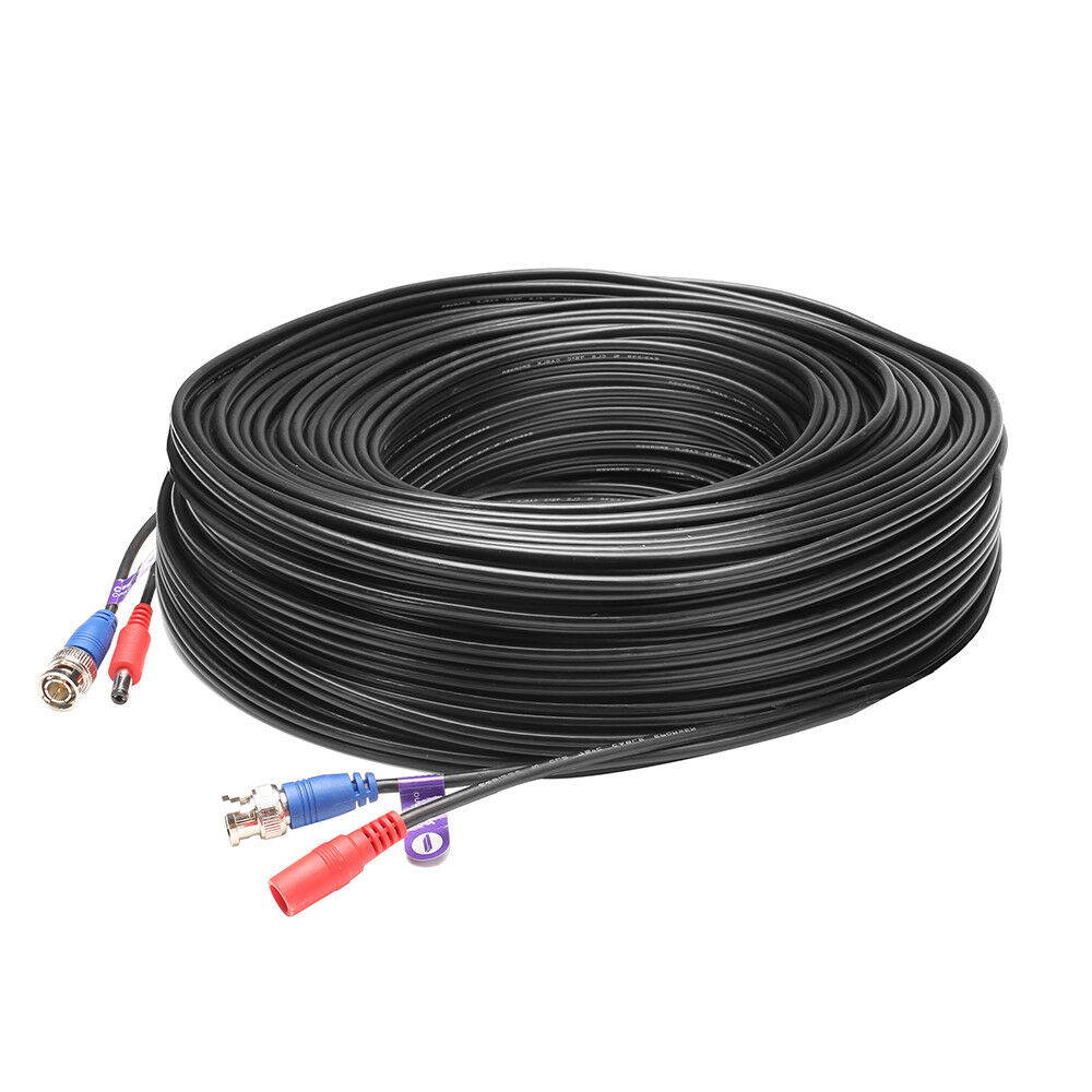 Loocam 200ft Extension Cord HD BNC Video Power Mini RG59 Cable for CCTV Camera DVR Security System BNC Video and DC Power Extension Cable Wire(60M)