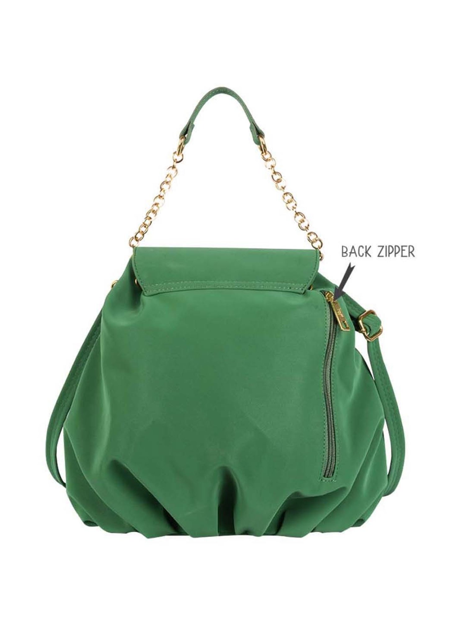 Baggit Green Solid Medium Backpack