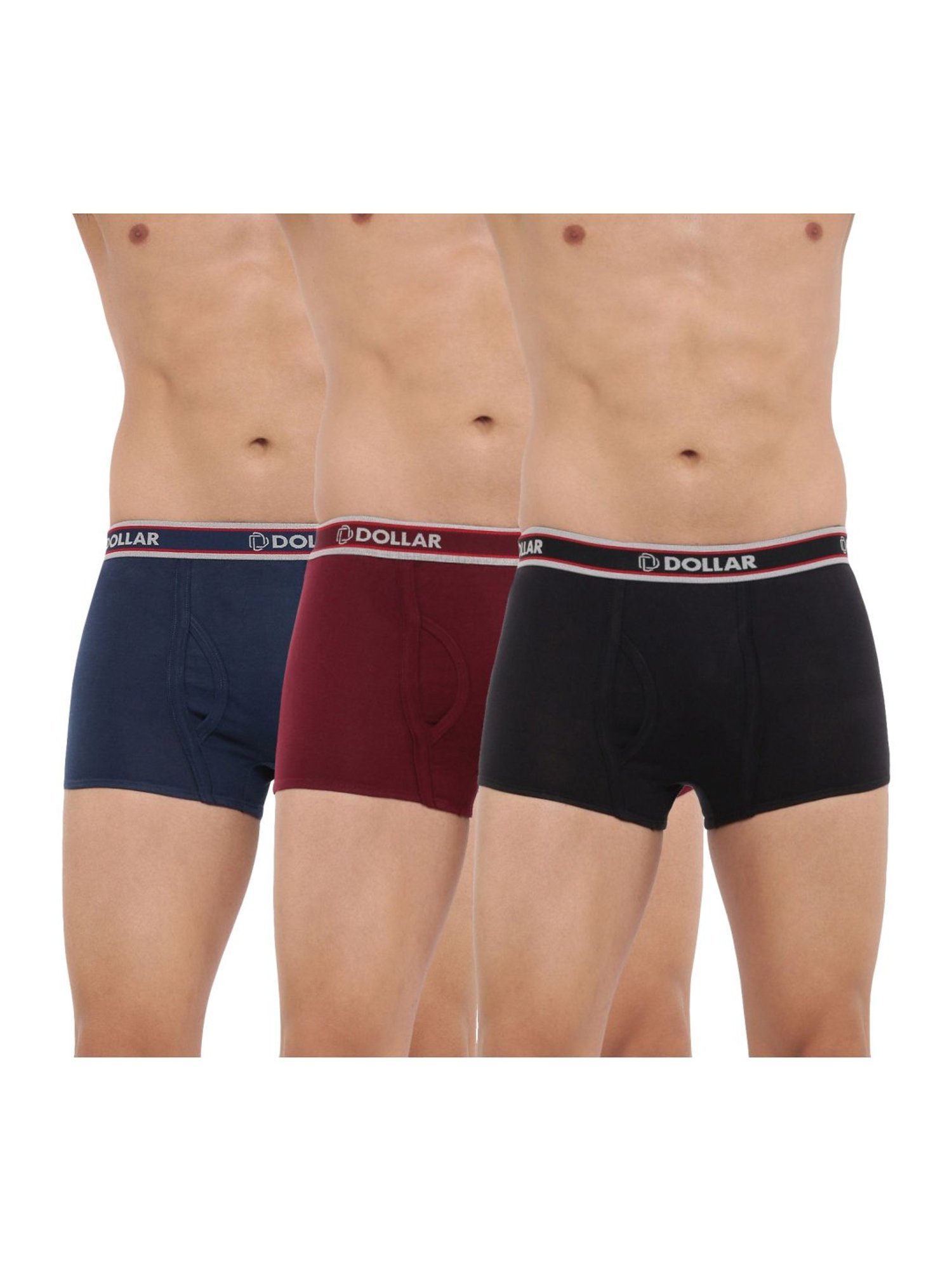 Dollar Bigboss Assorted Color Cotton Trunks (Pack Of 3)