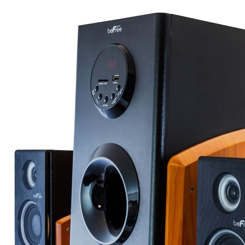 beFree Sound 5.1 Channel Bluetooth Surround Sound Speaker System in Wood