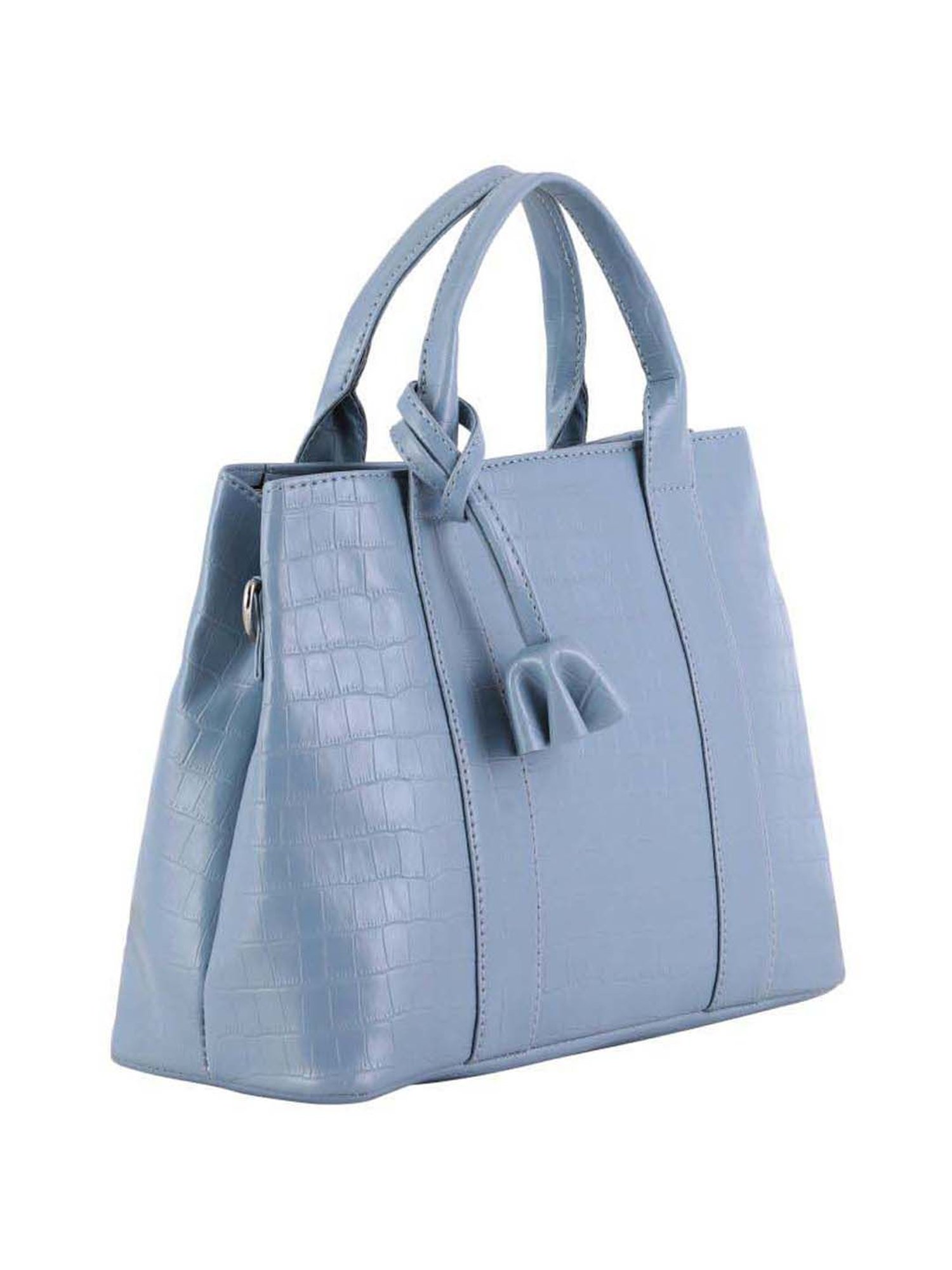 Toteteca Blue Textured Medium Handbag