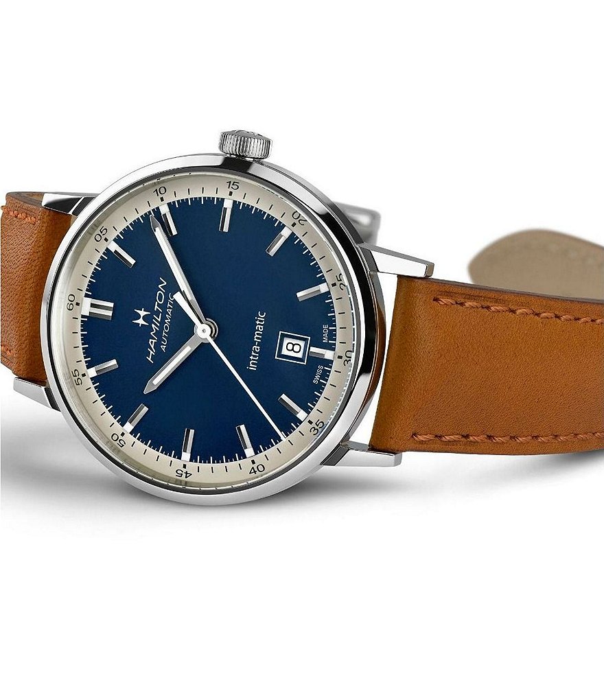 Hamilton American Classic Intra-Matic Brown Leather Automatic Watch