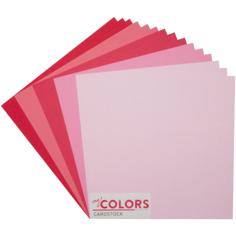 My Colors Canvas Cardstock Bundle 12"X12" 18/Pkg-Pink & Red Tones