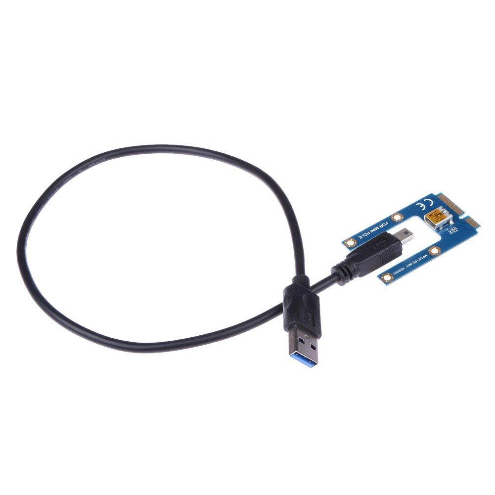PCI-E Express 1x to16x Extender Riser Card Adapter SATA 6Pin USB 3.0 Power Cable