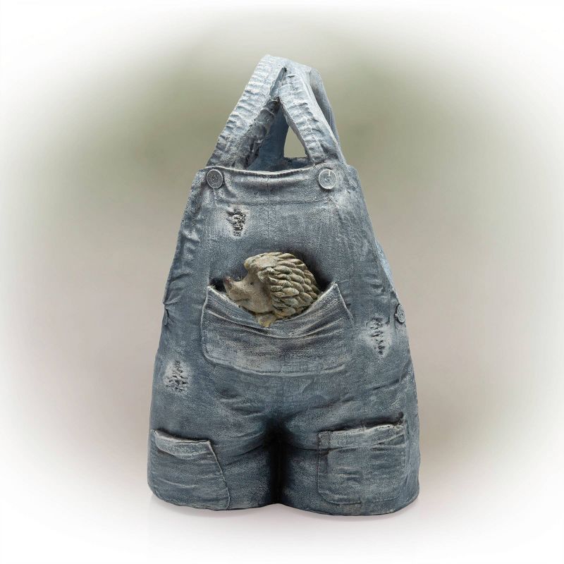 Rugged Suspender Flower Planter With Pocket Hedgehog Design - Alpine Corporation