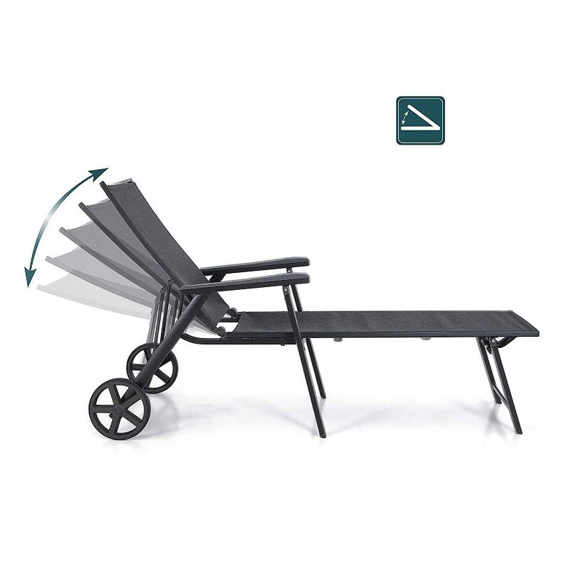 Ostrich Chaise Lounge Folding Sunbathing Poolside & Beach Chair, Pink & Blue