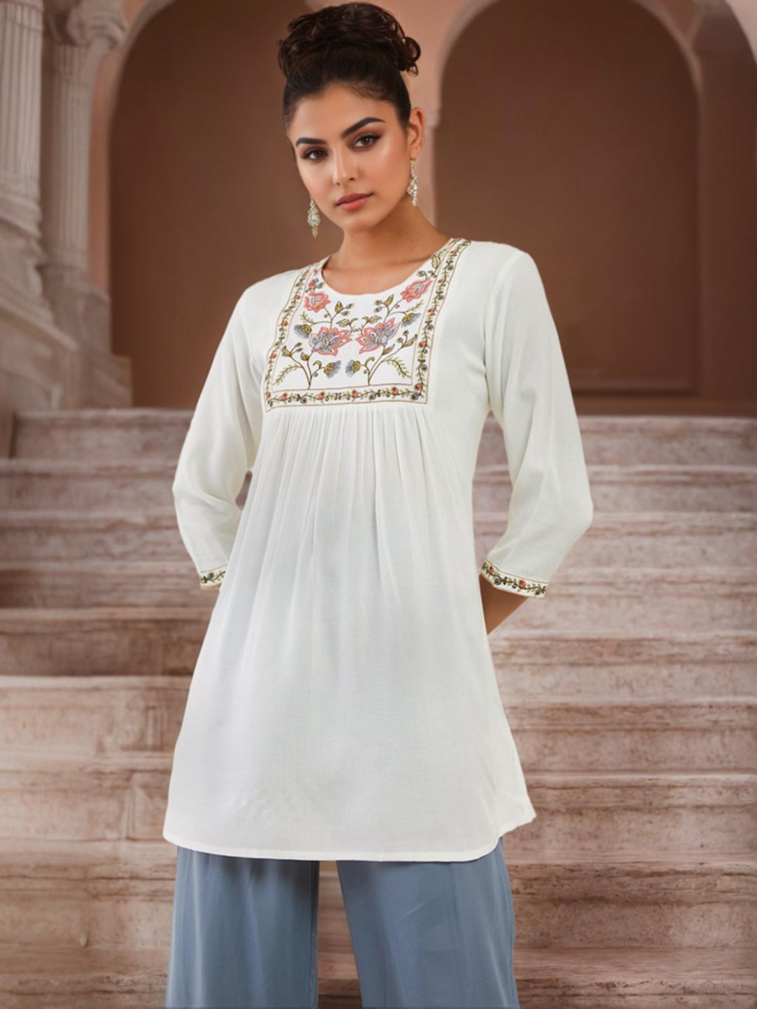 Soch Off-White Embroidered Tunic