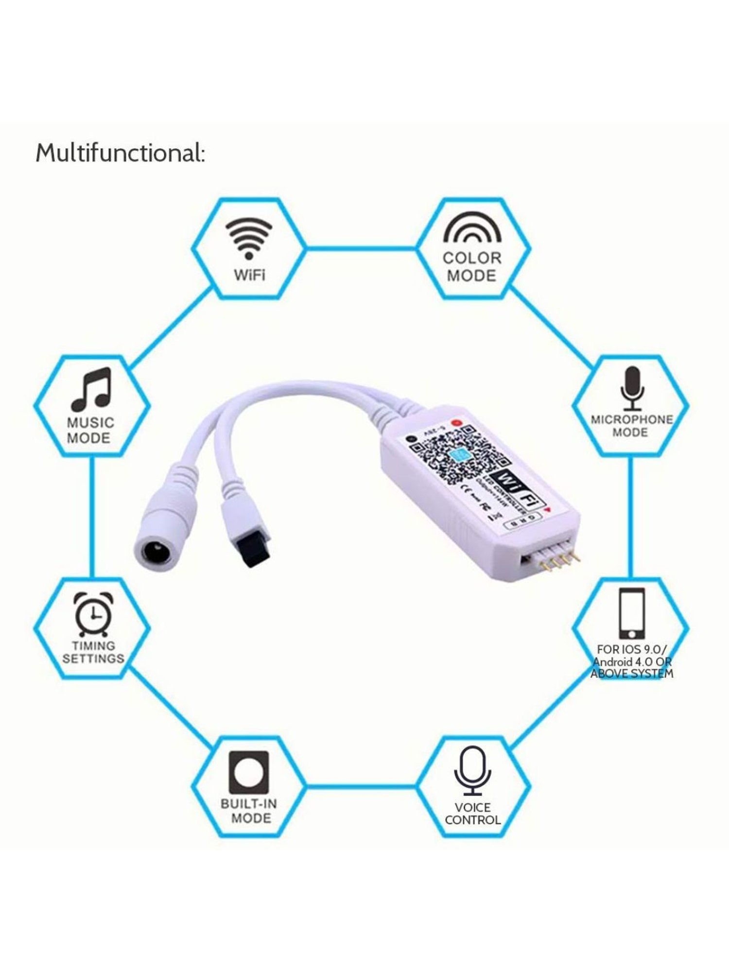 XERGY Led Strip Lights with Power Supply Color Changing 300LED s 10 Meter ,Wi-Fi Control + IR Remote