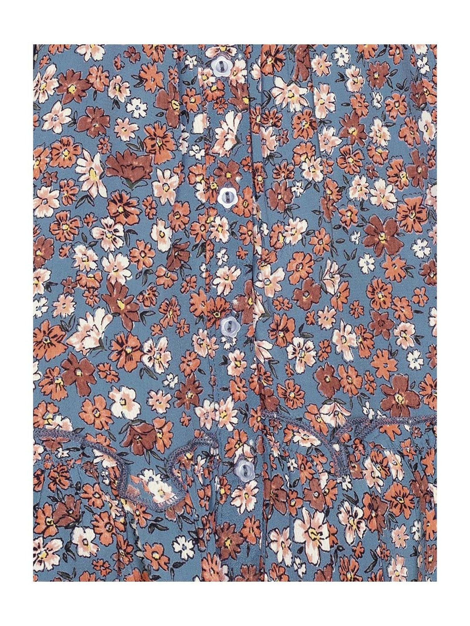 Budding Bees Kids Blue Printed Dress