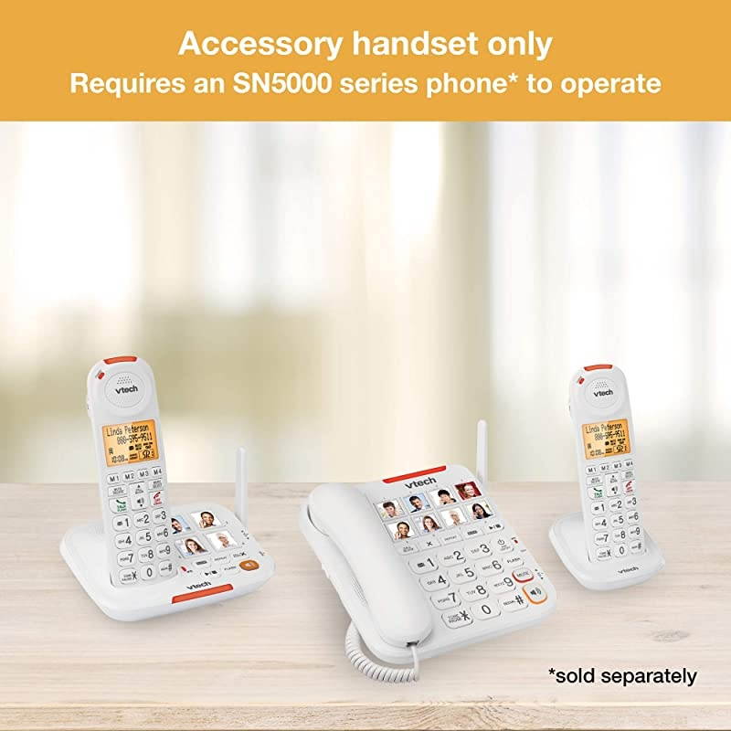 SN5107 Amplified Accessory Handset with Big Buttons Large Display for SN5127 SN5147 Senior Phone Systems Multi