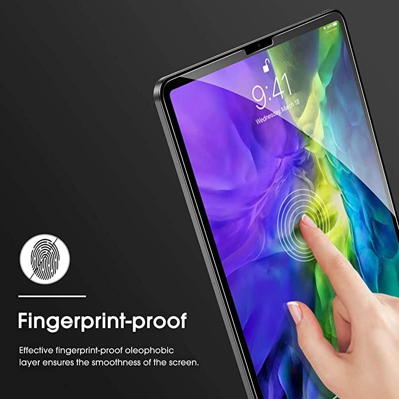 3Pack Screen Protector for iPad Pro 11 2020 2018 1st and 2nd Generation Work with Face ID amp Apple Pencil Tempered GlassHigh Definition 9H Hardness
