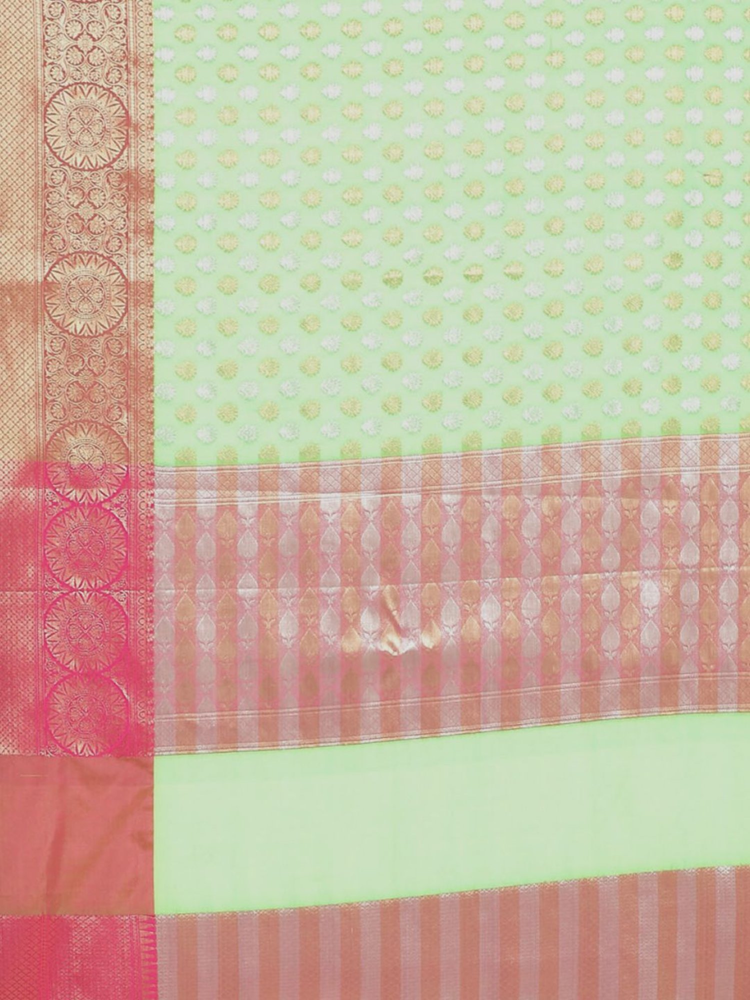 Banarasi Silk Works Green Woven Saree With Unstitched Blouse