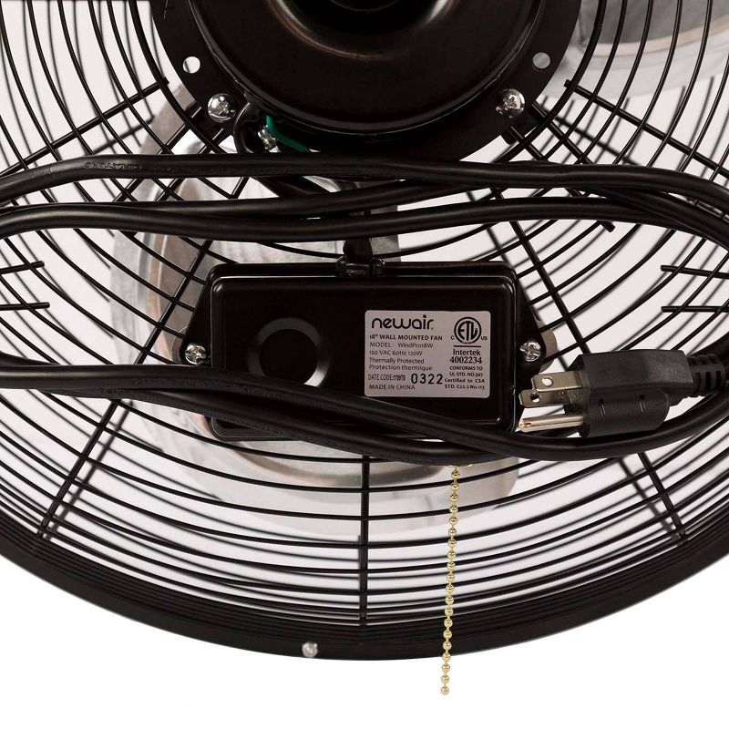 NewAir 18" High Velocity Wall Mounted Fan Black