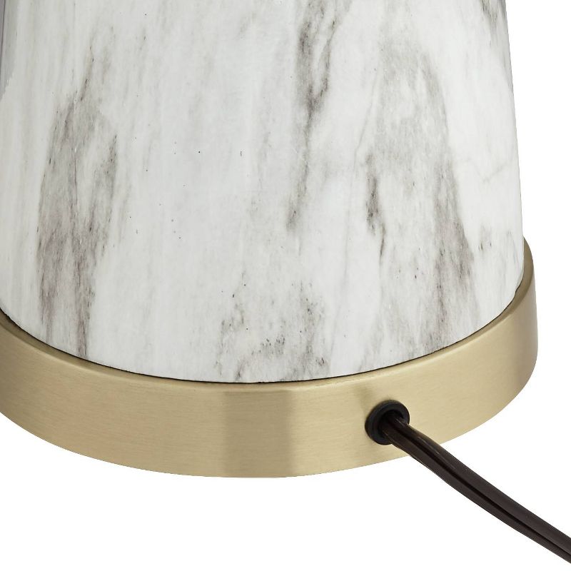 Possini Euro Design Possini Euro Irina Faux Marble Table Lamp with Black Shade