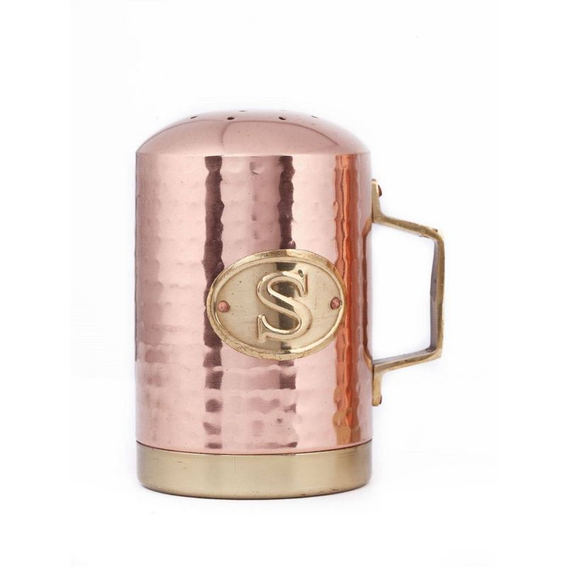 Old Dutch 2pc Stainless Steel Hammered Stovetop Salt and Pepper Set Copper