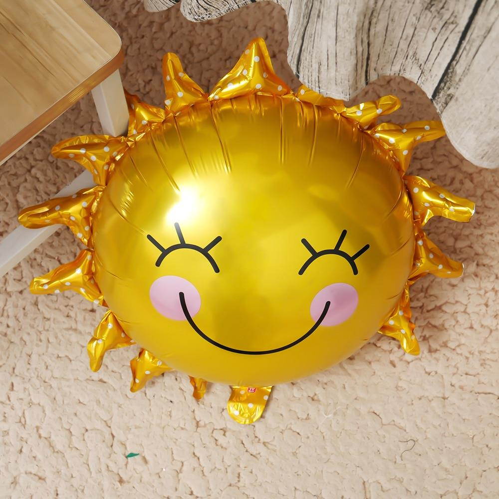 Lovely Smile Sun Balloons Baby Shower Air Balls Helium Foil Balloons Emoji Smiley Face Printed Wedding Party Decoration Supplies