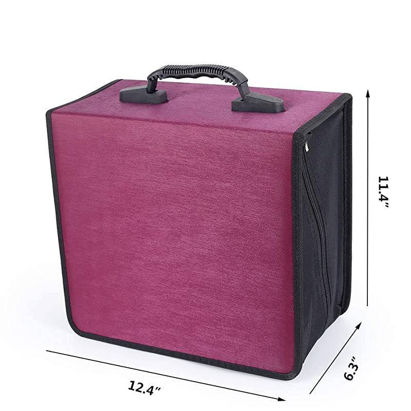 400 Capacity CD/DVD Case Wallet VCD Storage Holder Booklet Album Box Binder(Rose)