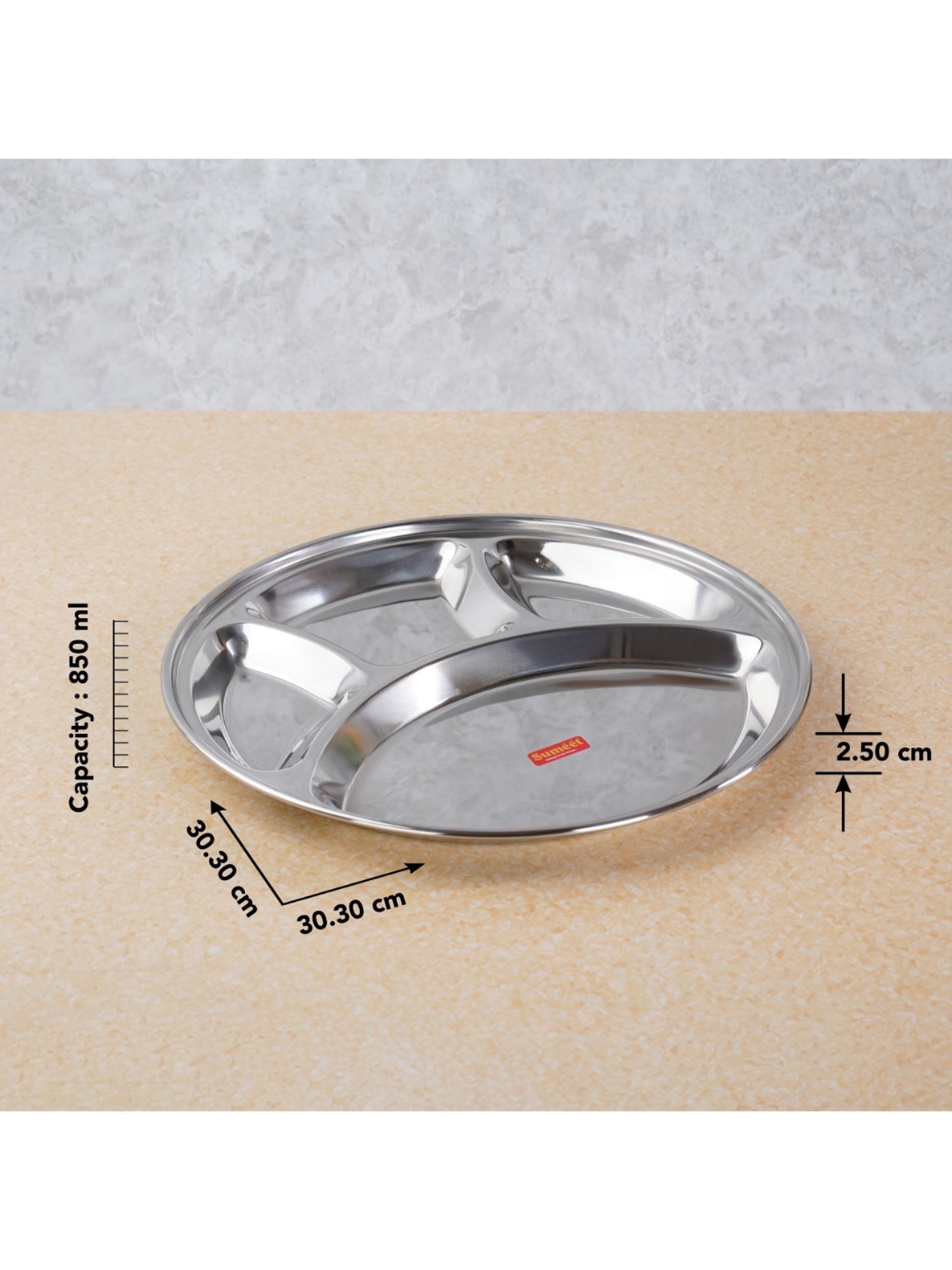 Nestasia Premium Quality Mandala Yellow Spiral Printed Square Shaped Ceramic Plate With Handle