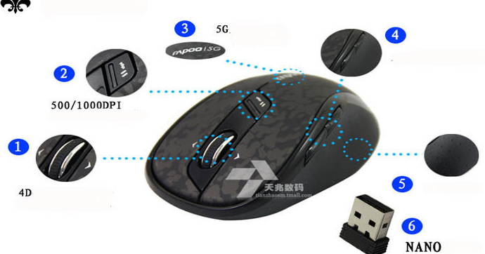 Rapoo 7100P 5G 2.4GHz Optical Laser Mouse USB Wireless gaming mouse Mice for PC/Laptop