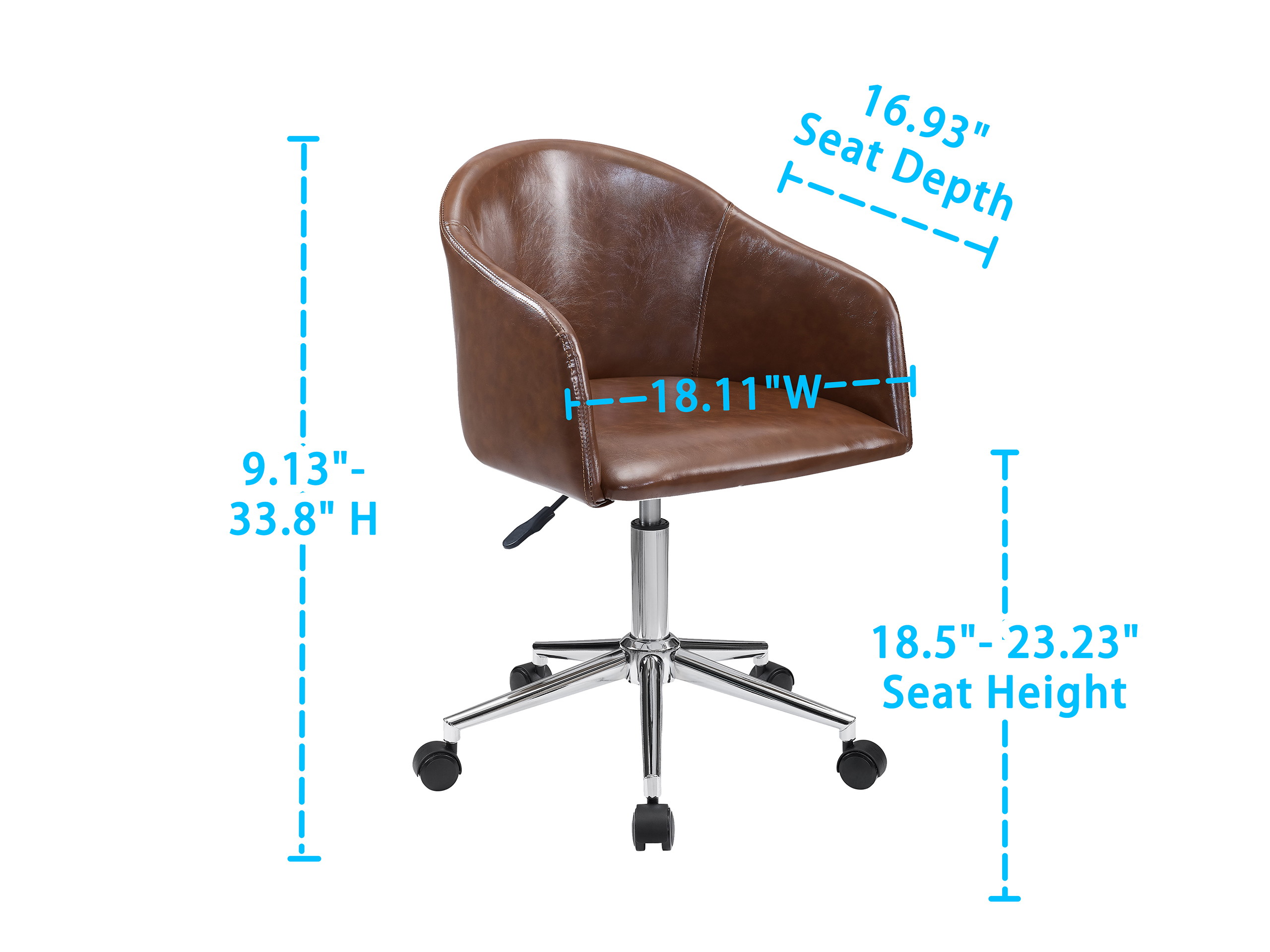 Art leon Modern Faux Leather Adjustable Office Desk Chair With 360 degrees fuction