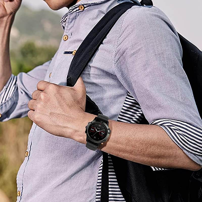 Bands Compatible with Garmin Fenix 5 and Fenix 5 Plus Watch Strap Replacement Silicone Band for Forerunner 935, 945, Approach S60, Not Fit 5X, 5S