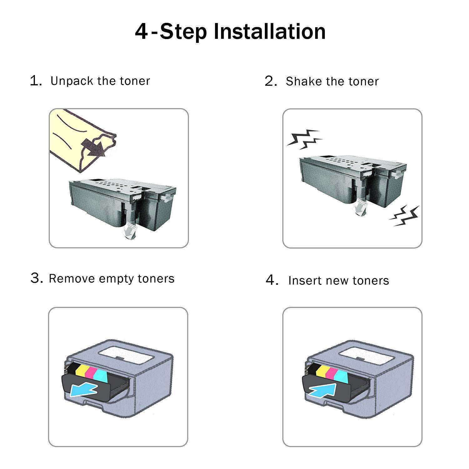 Limeink 4 Pack Compatible High Yield Laser Toner Cartridges Replacement for C1660 4G9HP (1 Black, 1 Cyan, 1 Magenta, 1 Yellow) Compatible with C1660, C1660W, C1660cnw, 1660, 1660W, 1660cnw Printers