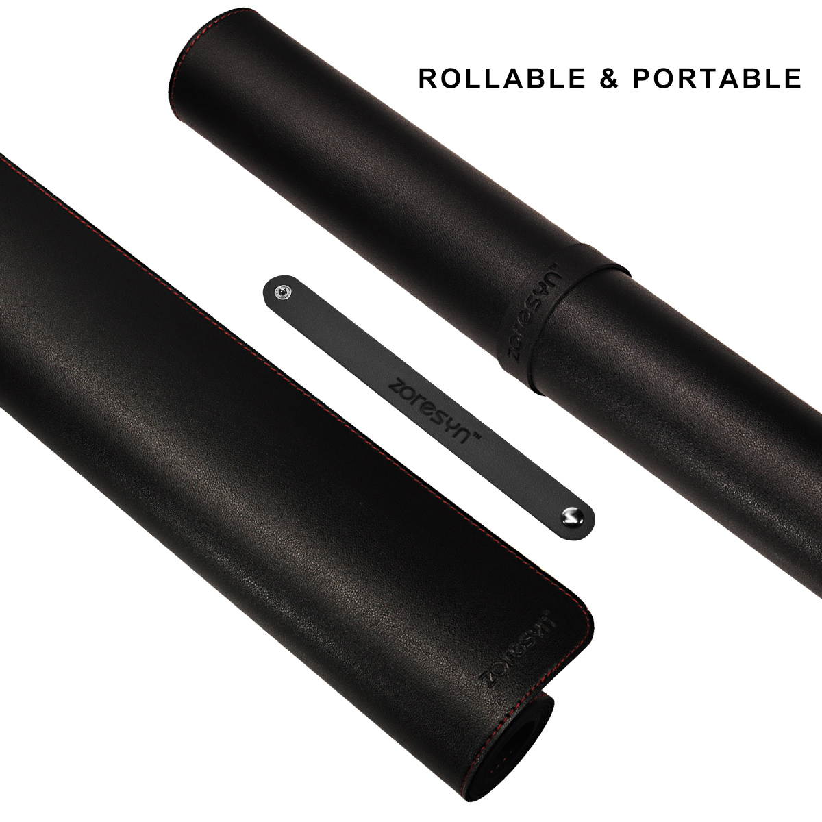 110*50cm Large PU Leather Gaming Mouse Mat Multifunctional Computer Keyboard Desk Pad Mousepad Desk Mat For Office and Home Using - Black