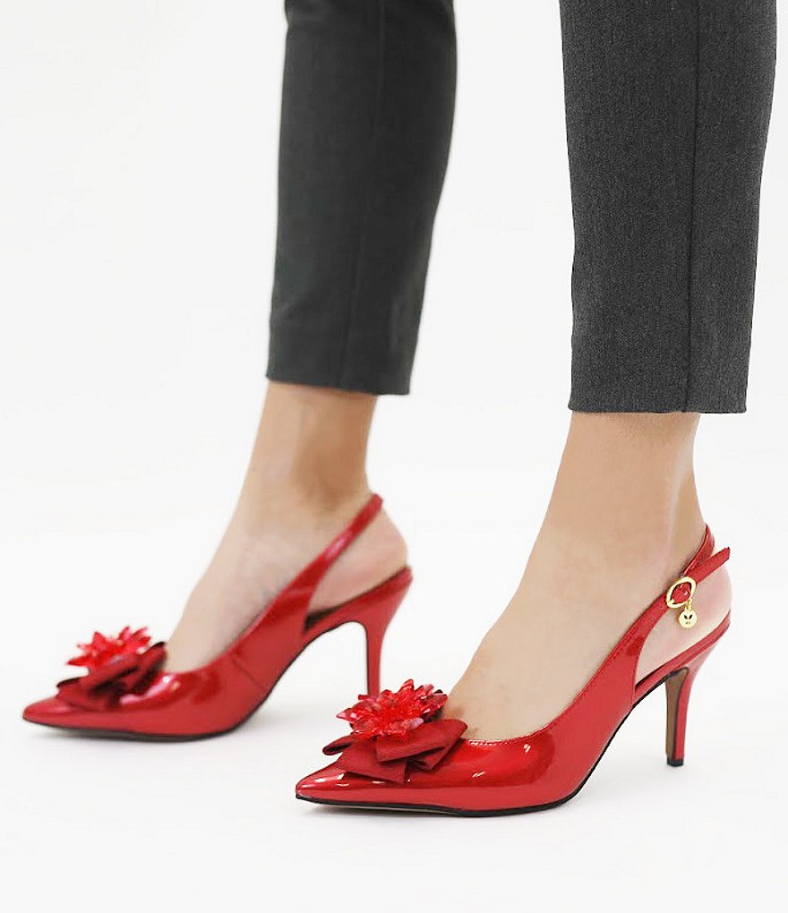 Trotters Kari Pearlized Leather Block-Heel Pumps