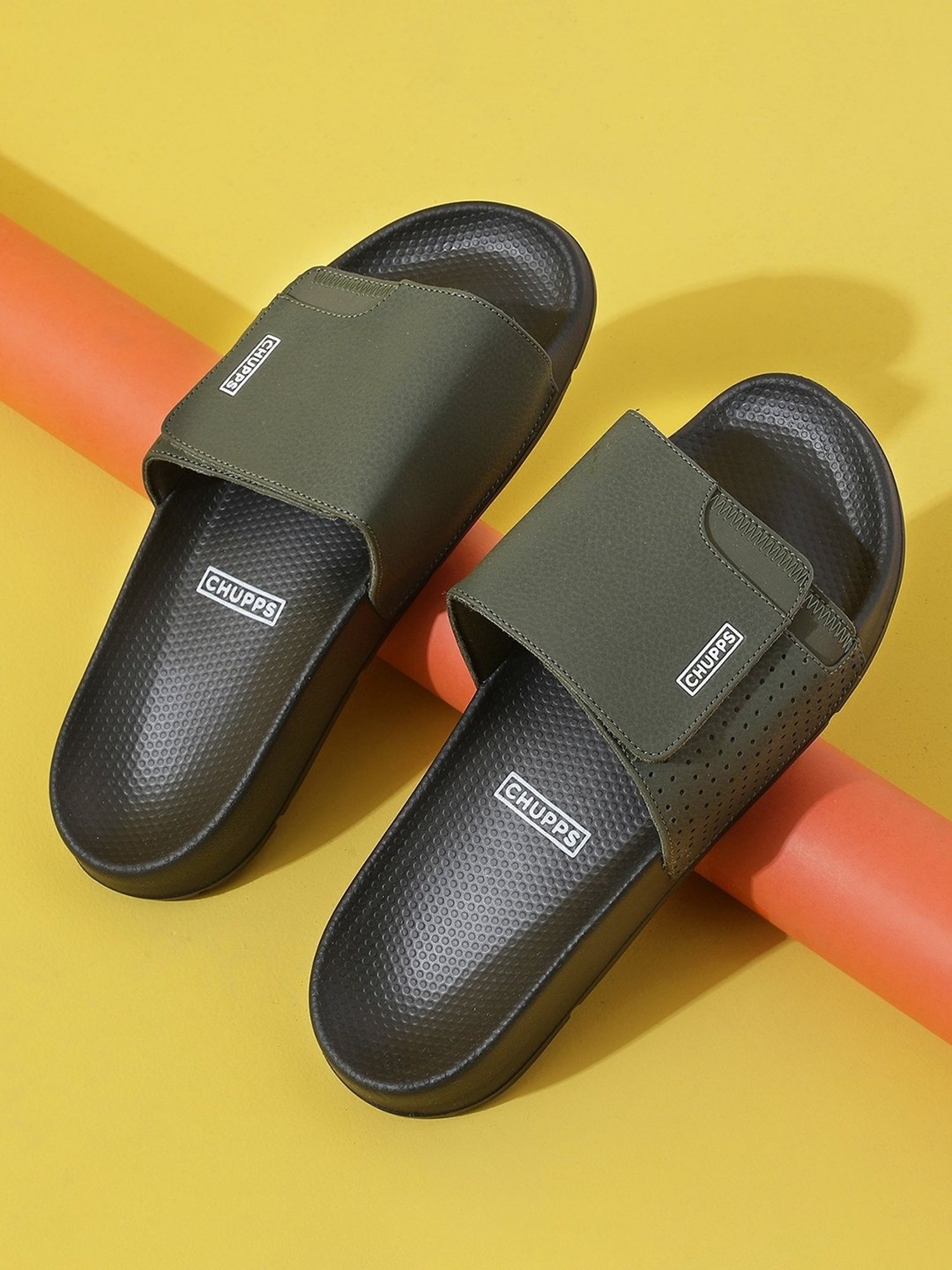 Chupps Men's Olive Slides