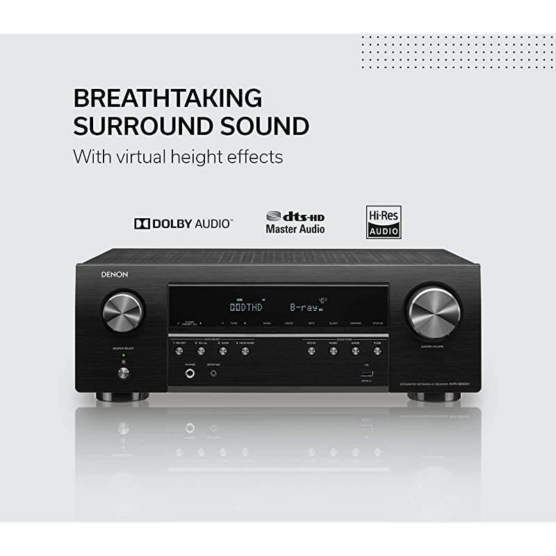 AVR-S650H Audio Video Receiver, 5.2 Channel (150W X 5) 4K UHD Home Theater Surround Sound (2019) | Music Streaming | Wi-Fi, Bluetooth, AirPlay 2, Alexa, HEOS Built-in | eARC and Upgraded HDCP