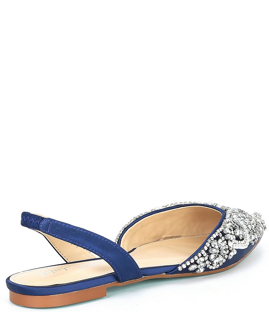 Blue by Betsey Johnson Molly Rhinestone Slingback Dress Flats