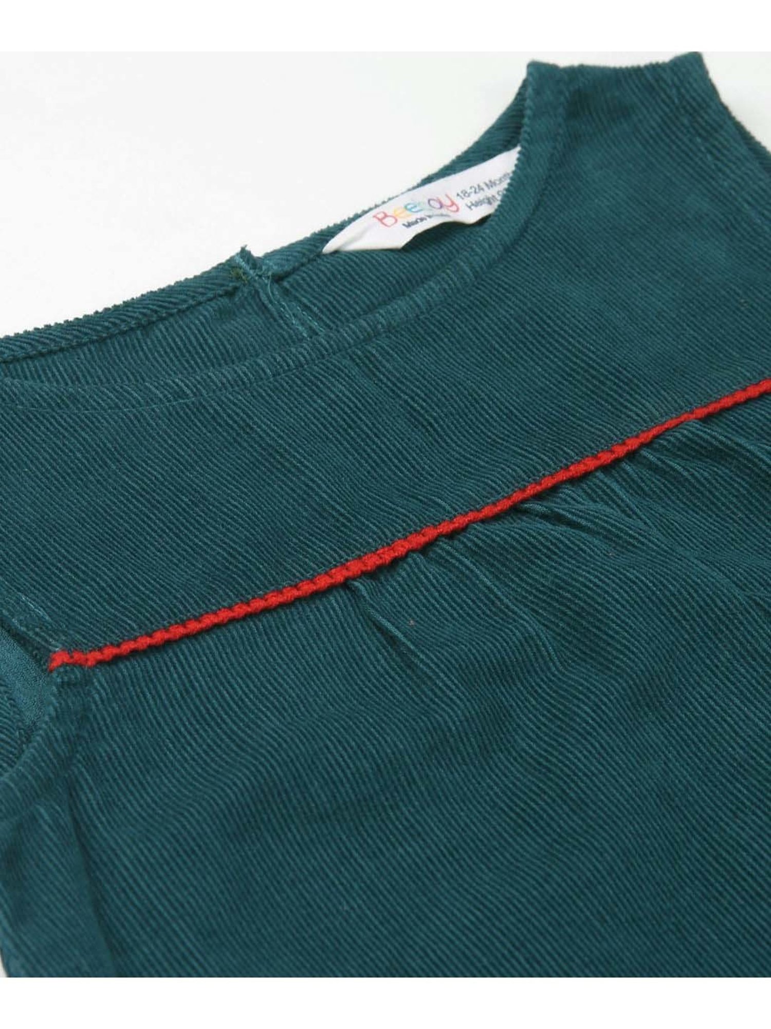 Beebay Kids Teal Blue Cotton Embroidered Dress