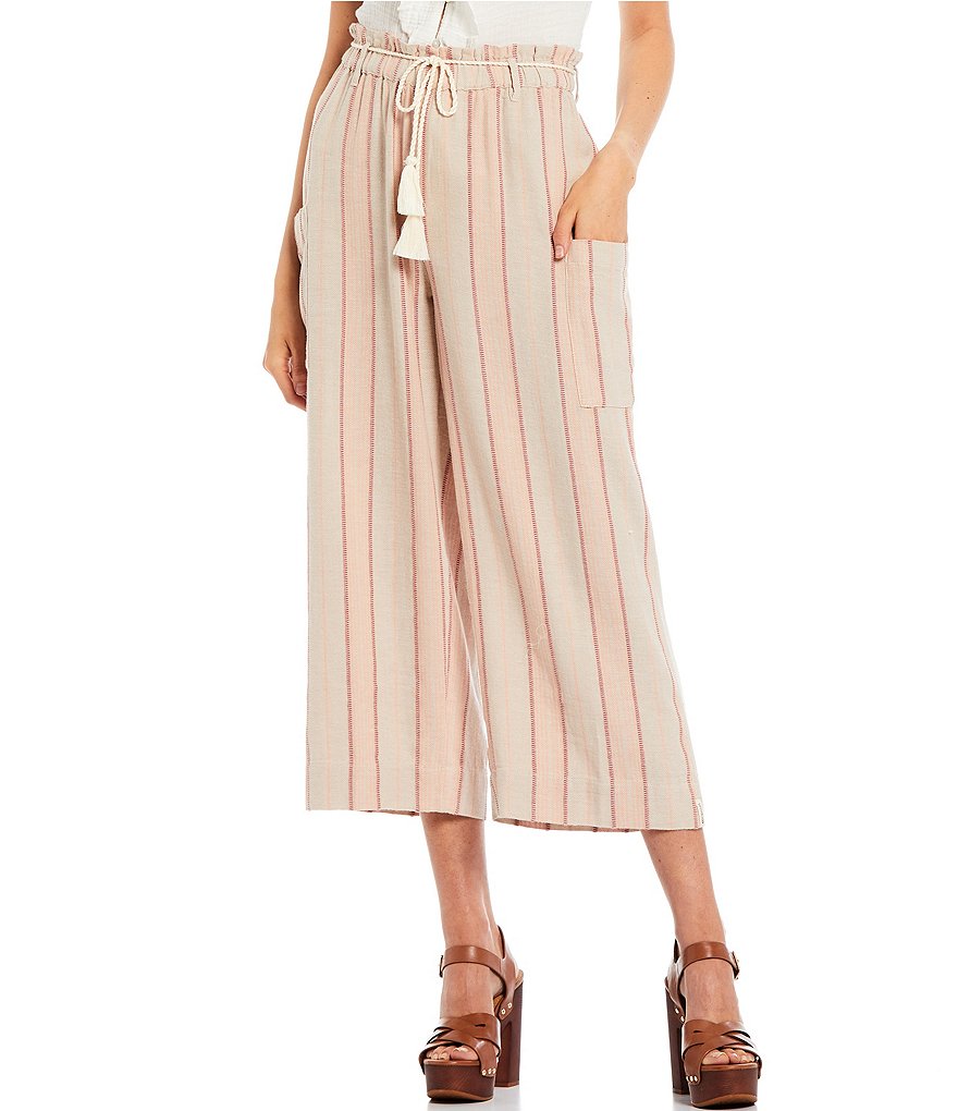 Rip Curl Mid-Rise Drawstring-Waist La Bonita Striped Pants